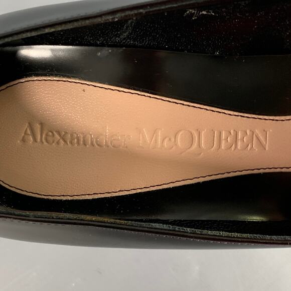 ALEXANDER MCQUEEN Size 9.5 Black Silver Spikes Leather Stiletto Heels Pumps - Picture 7 of 10